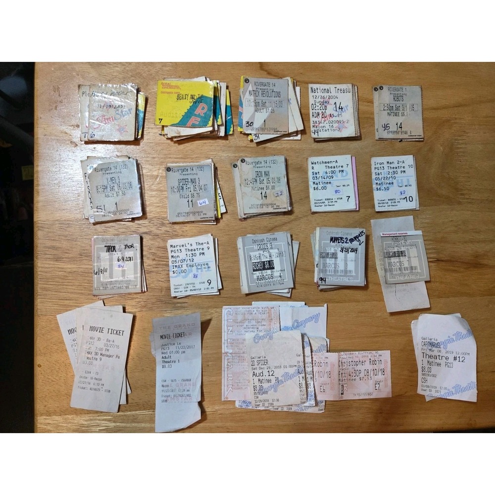 Huge Lot Vintage Movie Ticket 01- Recently Laminated Some Written Read Descrip